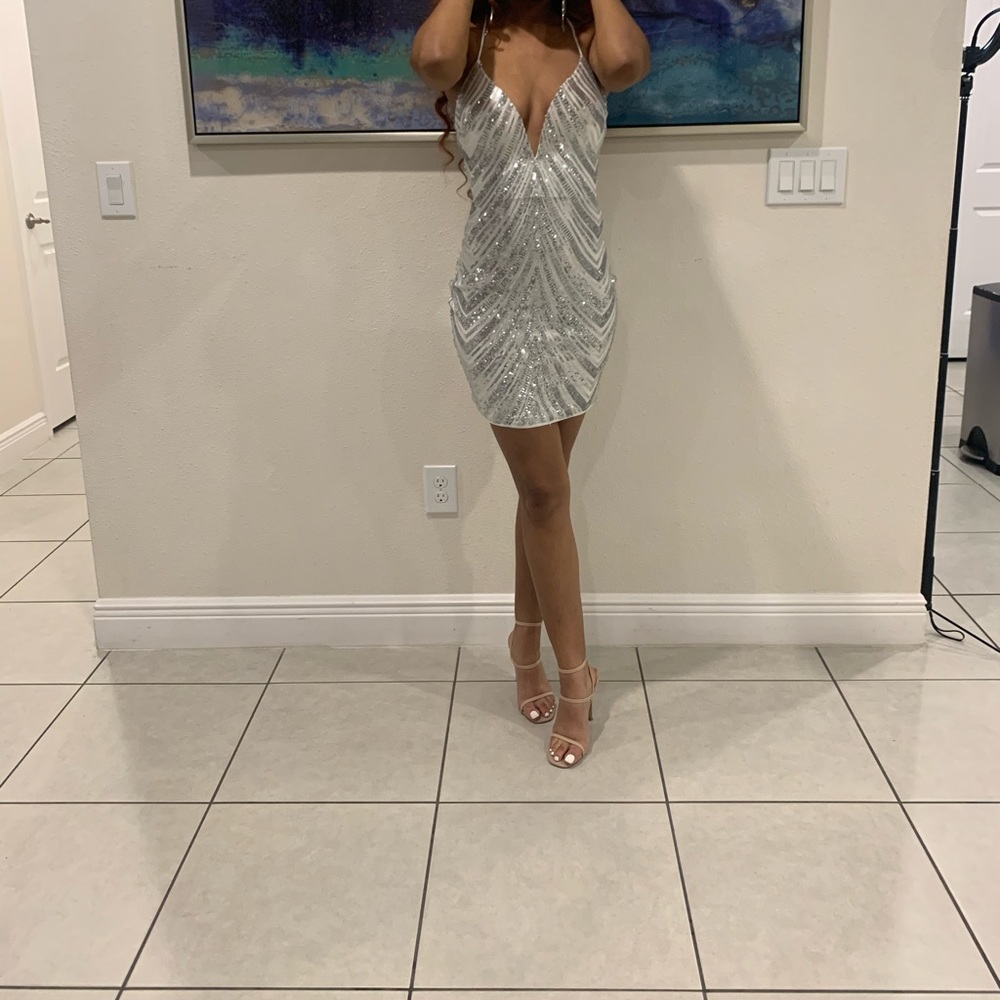 White Sequin Dress